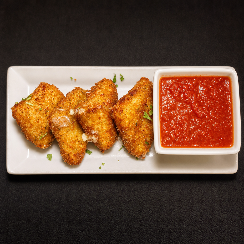 Fried Mozzarella Wedges.