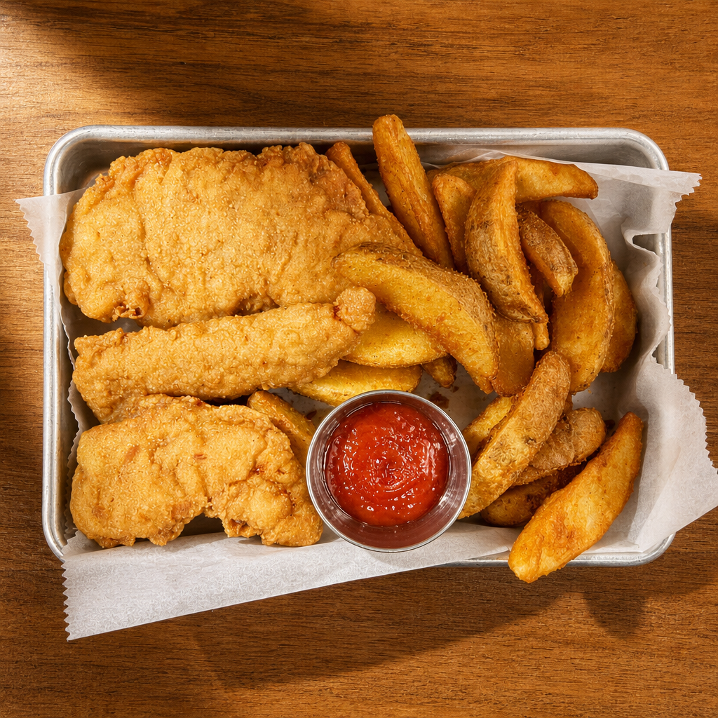 Kids Chicken Fingers /w Fries.
