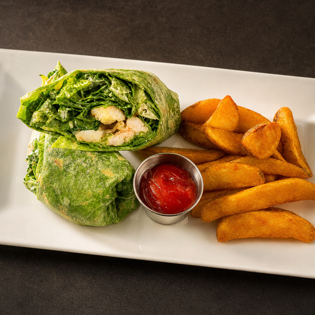 Grilled Shrimp Caesar Wrap.