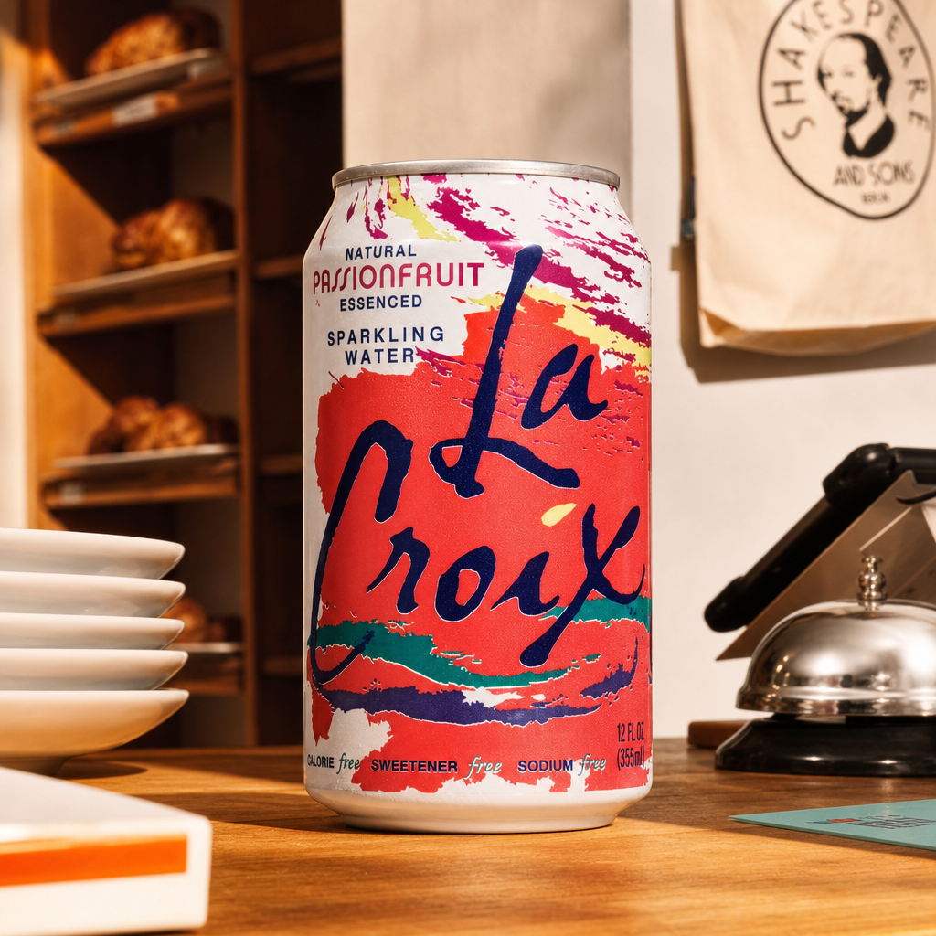 La Croix Passionfruit Sparkling Water.