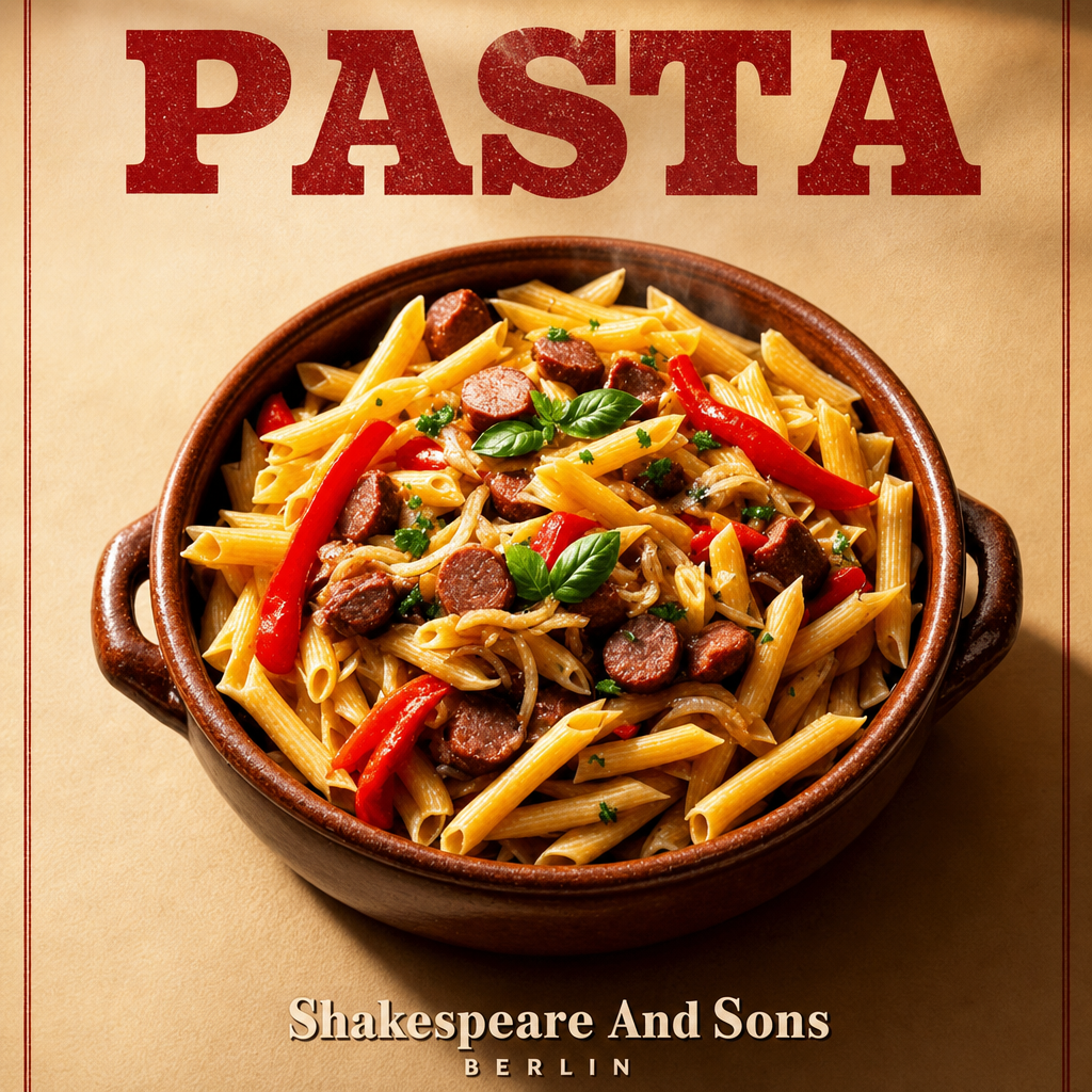 Sausage, Bell Peppers, Onions with Penne.