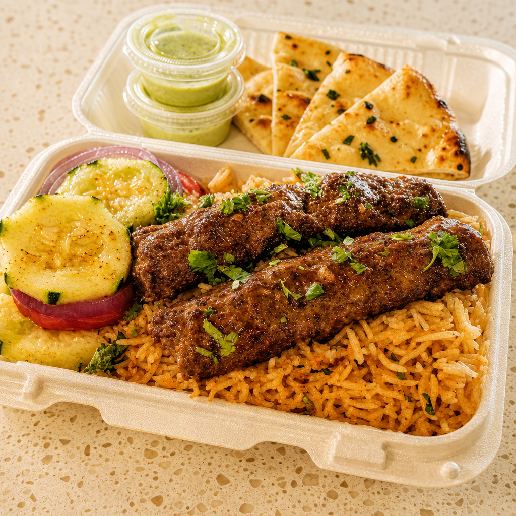 🔥 Beef Seekh Kabob Platter.