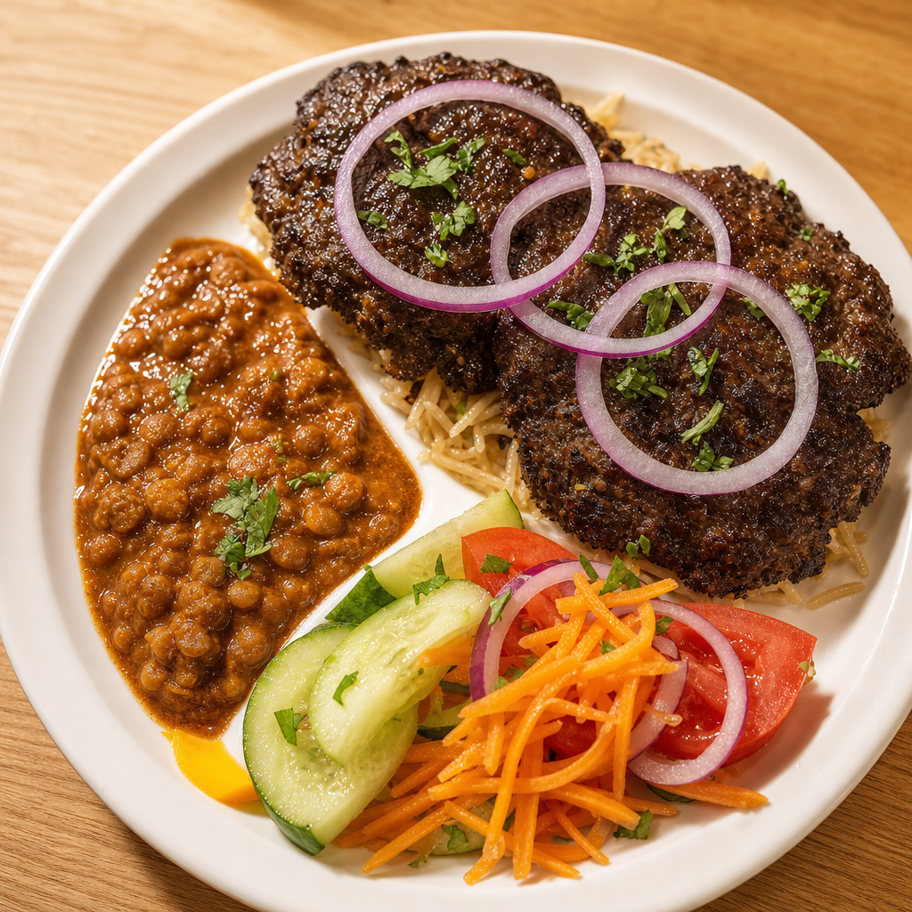 🌶️ Chapli Kabob Platter.
