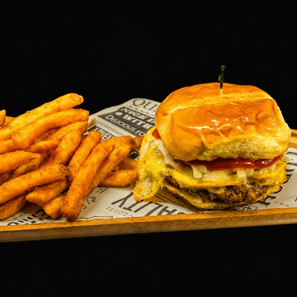 Shami Burger w/fries.