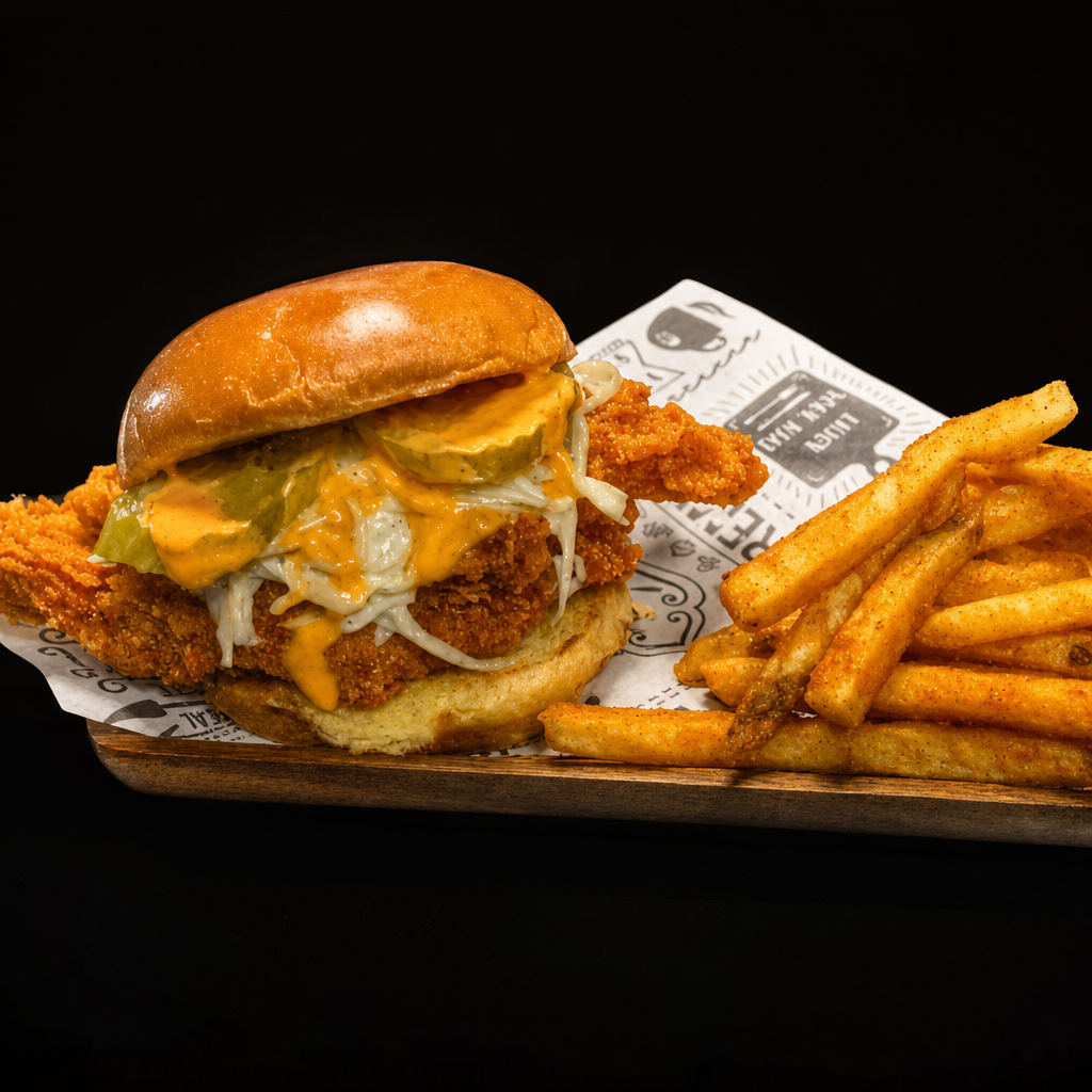 🌶️🔥 Spicy Zinger Burger w/Fries.