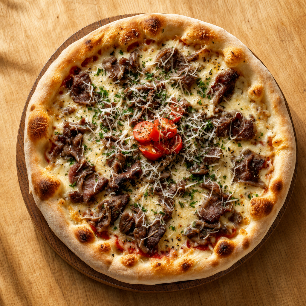 Philly Cheesesteak Pizza.