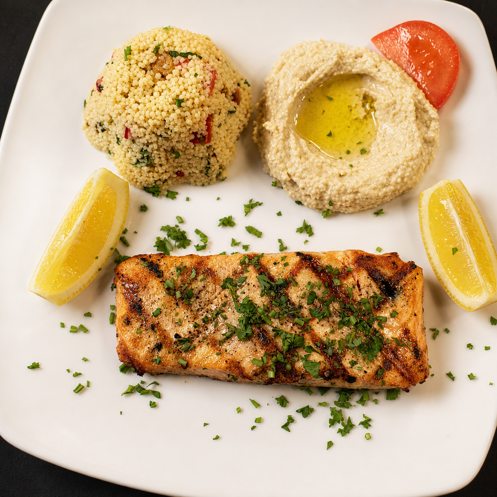 Grilled Salmon Lunch.