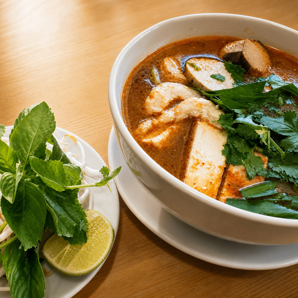 N8. Rice Vermicelli Soup with Fermented Tofu.