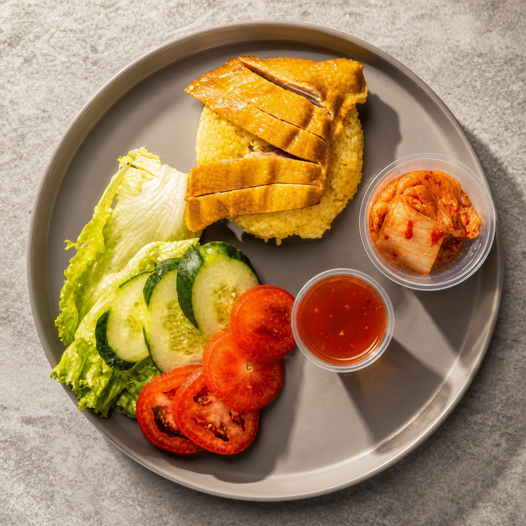 R6. Hainan Chickin Rice Plate.