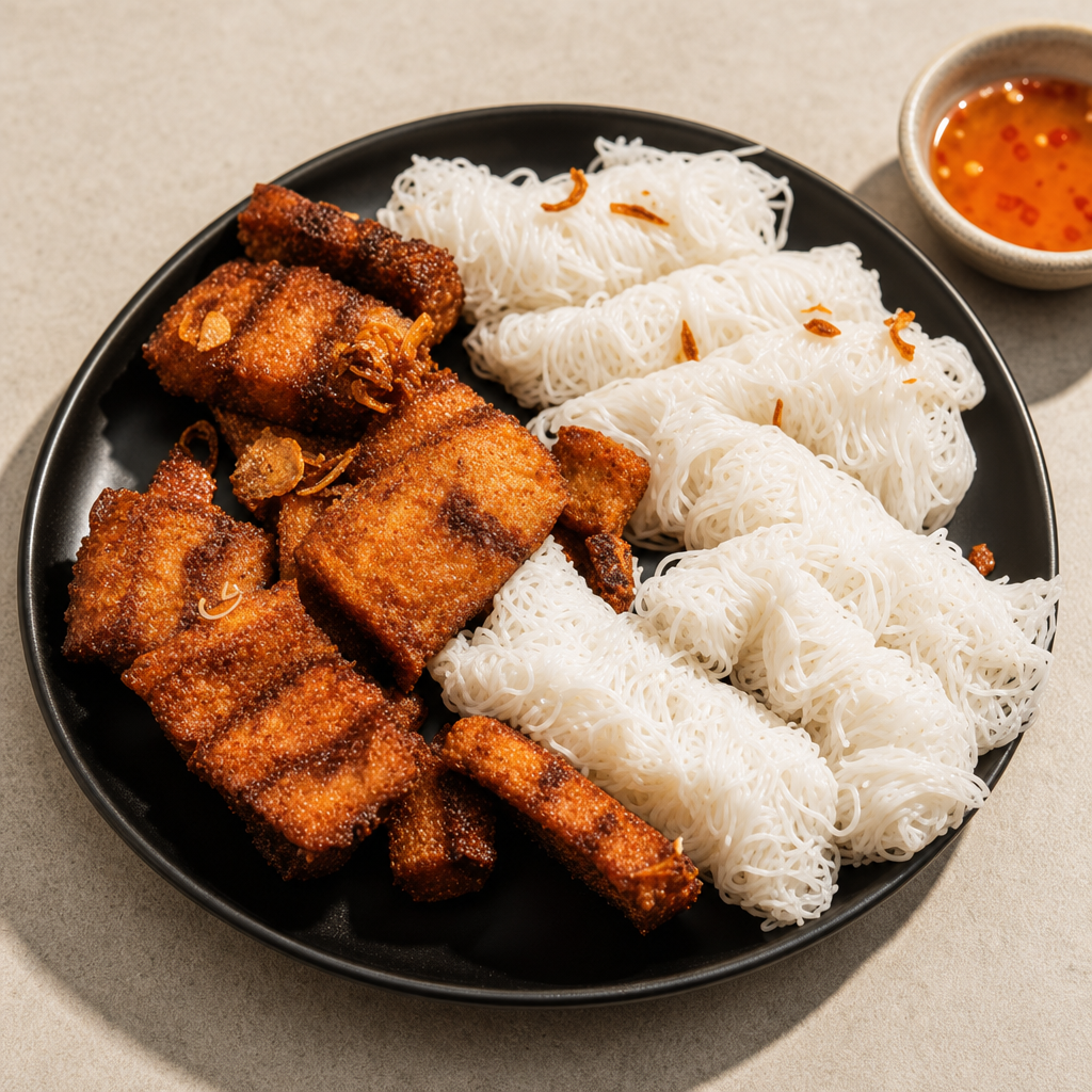 A16. Vietnamese Fine Vermicelli & Roasted Pork.