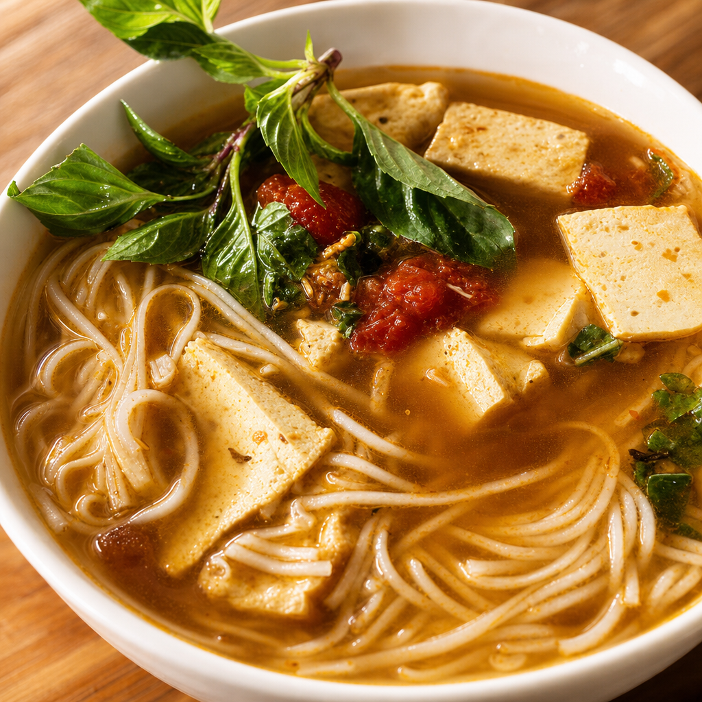 N6. Tofu Dumpling Vermicelli Soup.