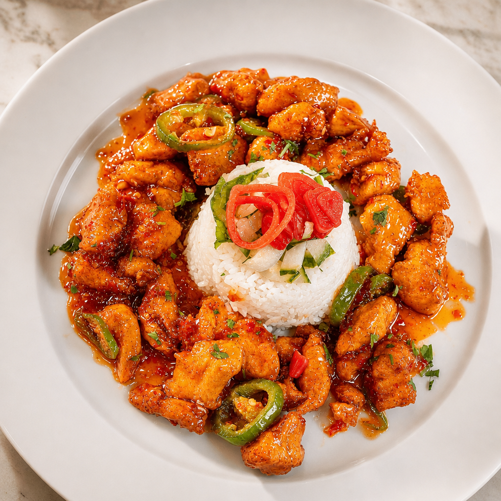 Jalapeno sweet chili chicken dinner
