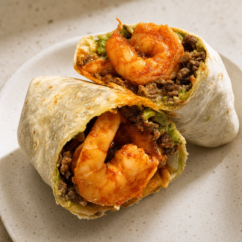 Surf N' Turf Burrito.