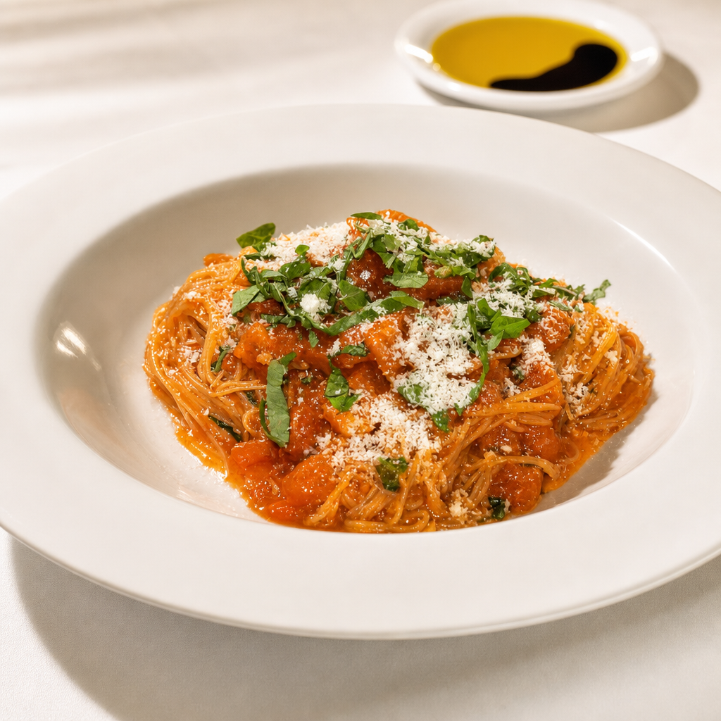 Capellini al pomodoro.