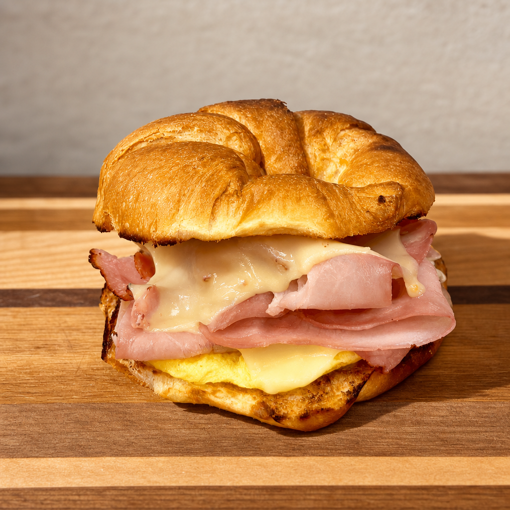 Ham, Egg & Cheese Sandwich.