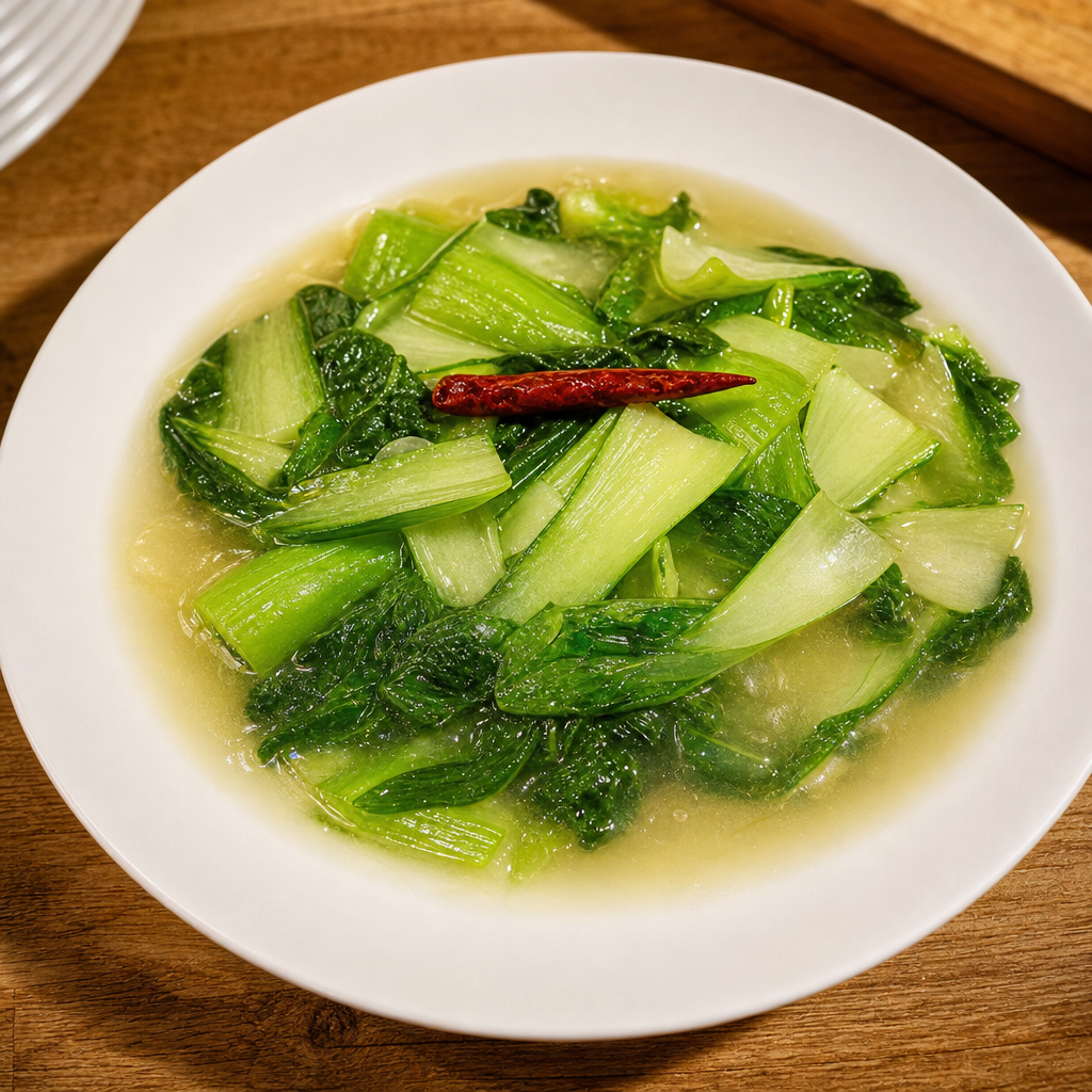 Baby Bok Choy with Garlic Sauce.
