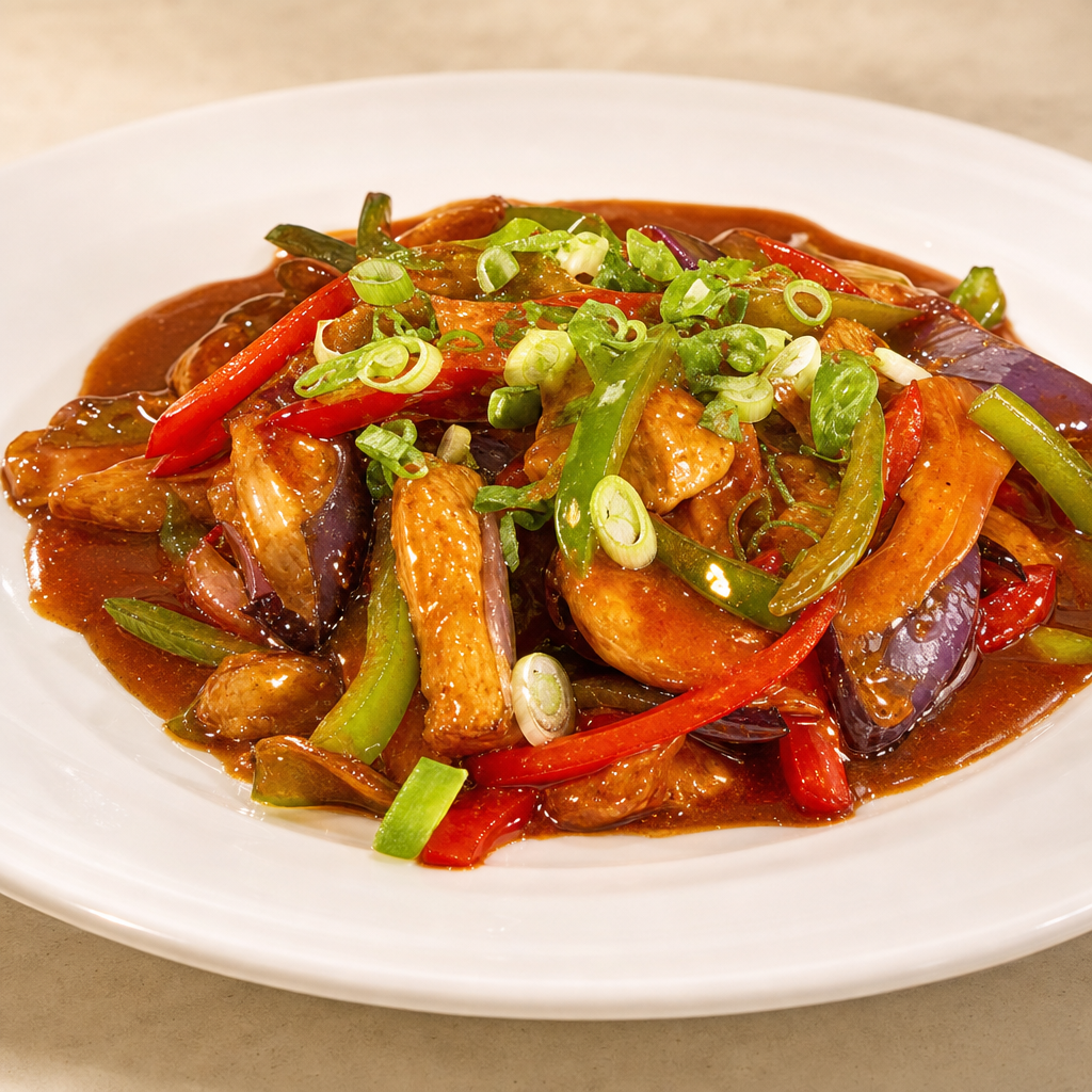 Eggplant with Spicy Sauce.