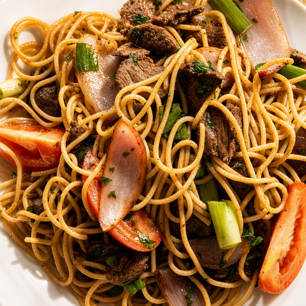 Tallarin Saltado De Carne.