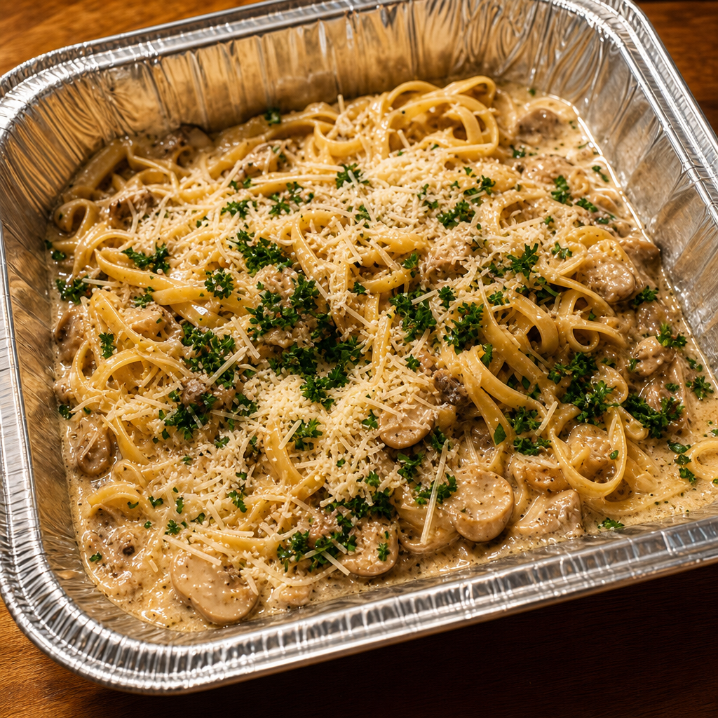 Chicken Fettuccine Alfredo Pan. Serves 6-8ppl.