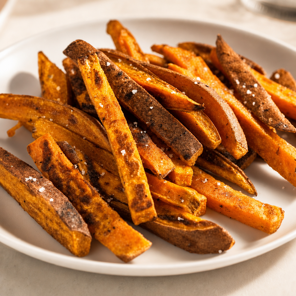 Baked 'Fries' Sweet Potatoes.
