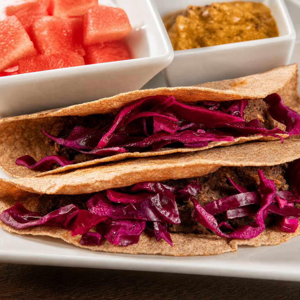 Black Bean Soyrizo Tacos.
