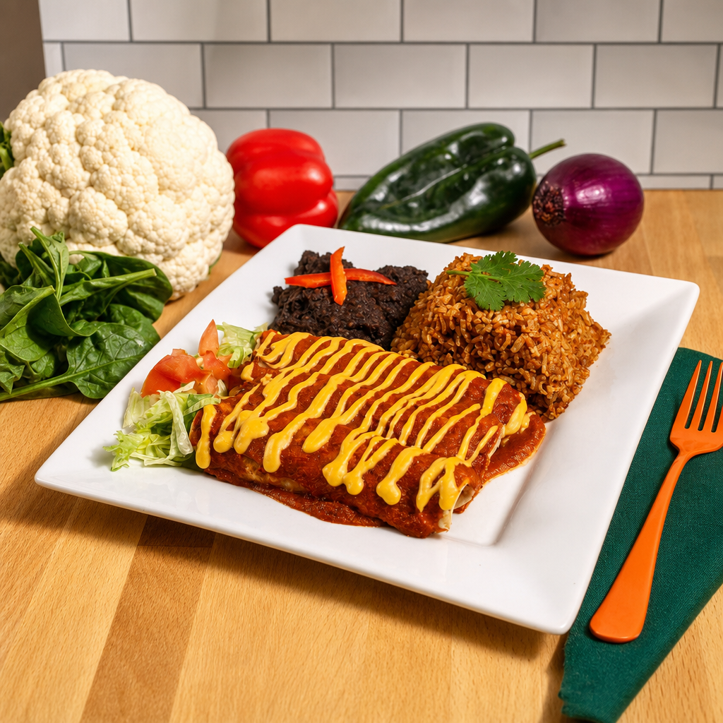 Spinach Mushroom Enchiladas.