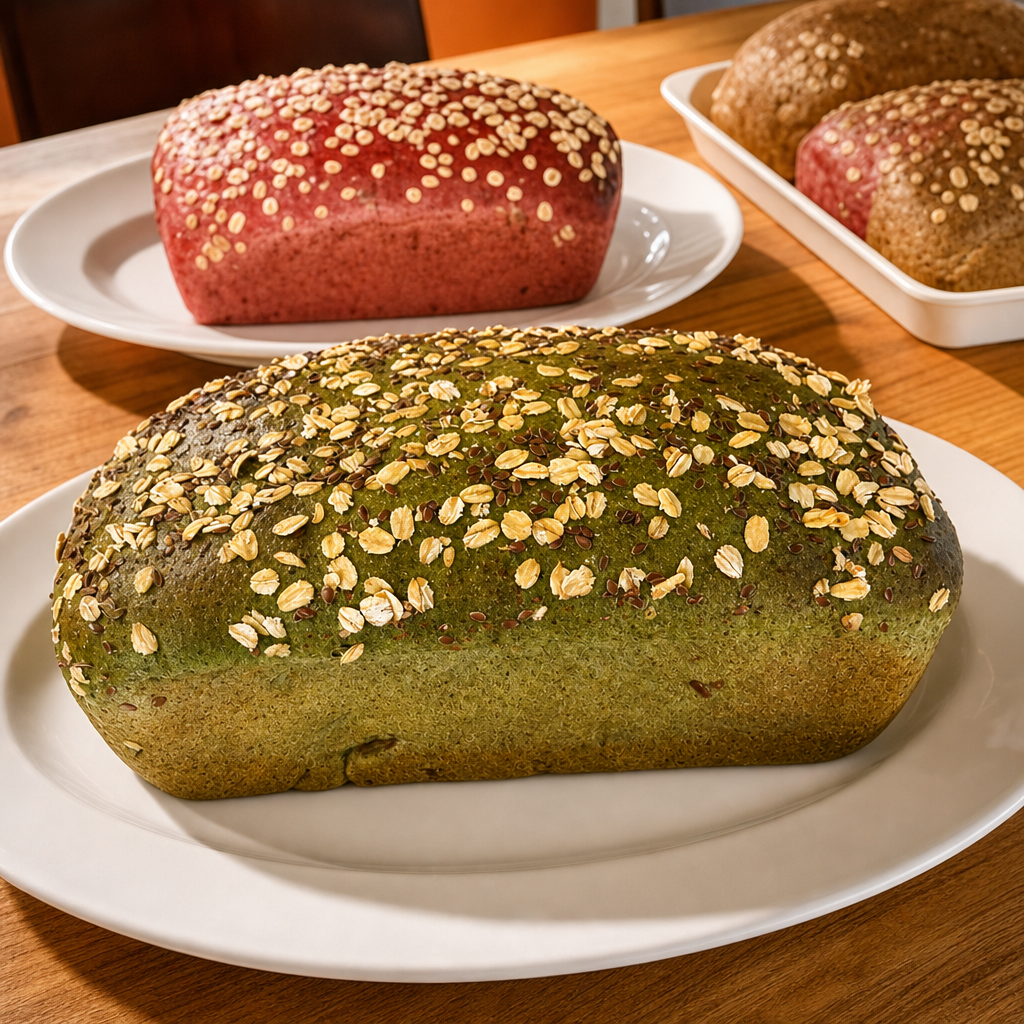 Spirulina/Spinach Bread.
