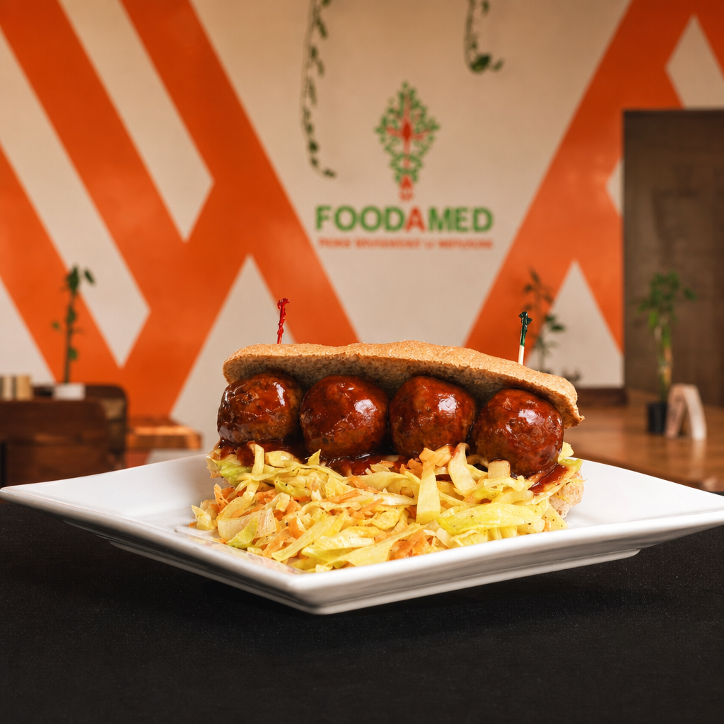 BBQ Meatless Ball Po'Boy.