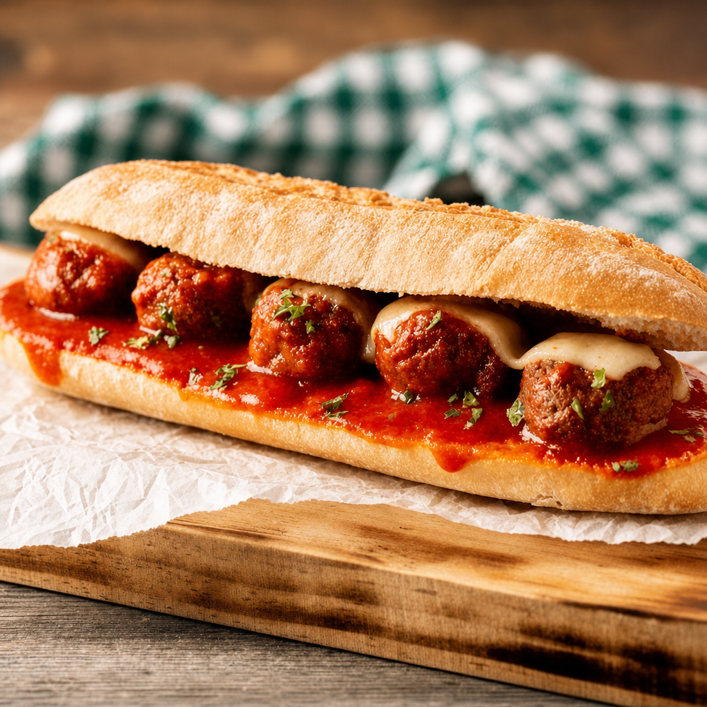 Meatball Parmigiano Sub.