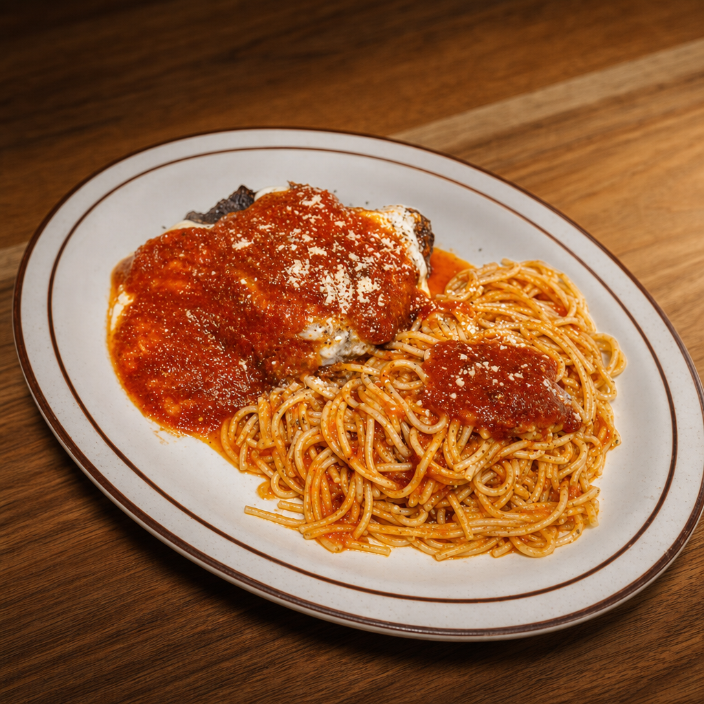 Eggplant Parmigiana Lunch.