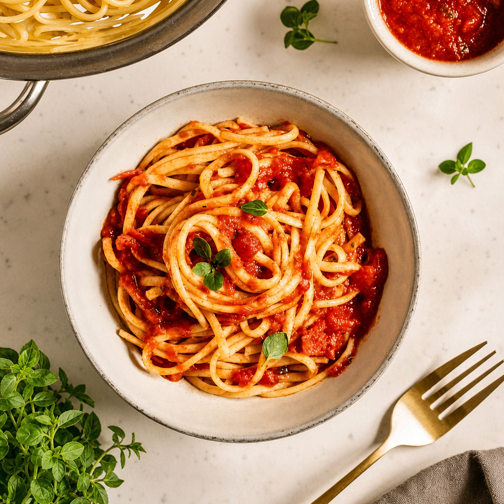 Pasta with Marinara Sauce Lunch.