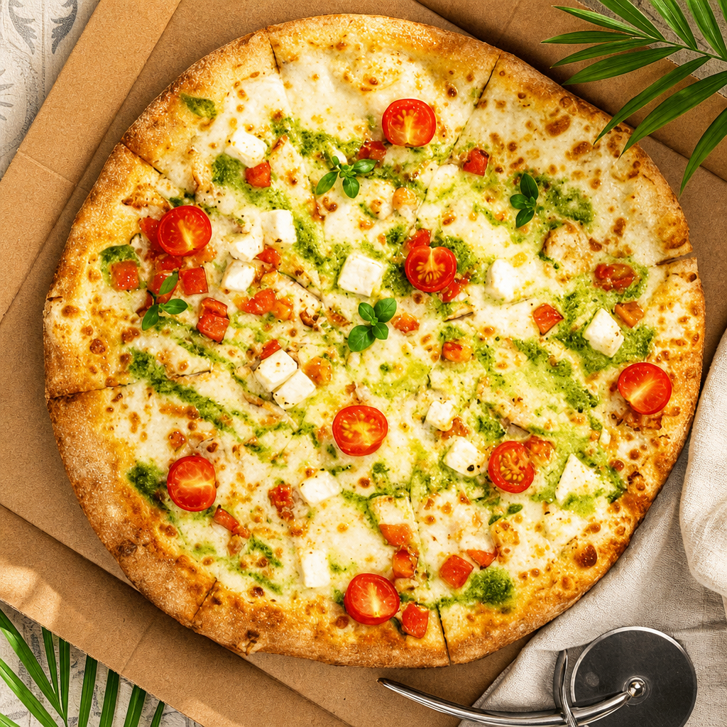 Chicken Pesto Pizza.