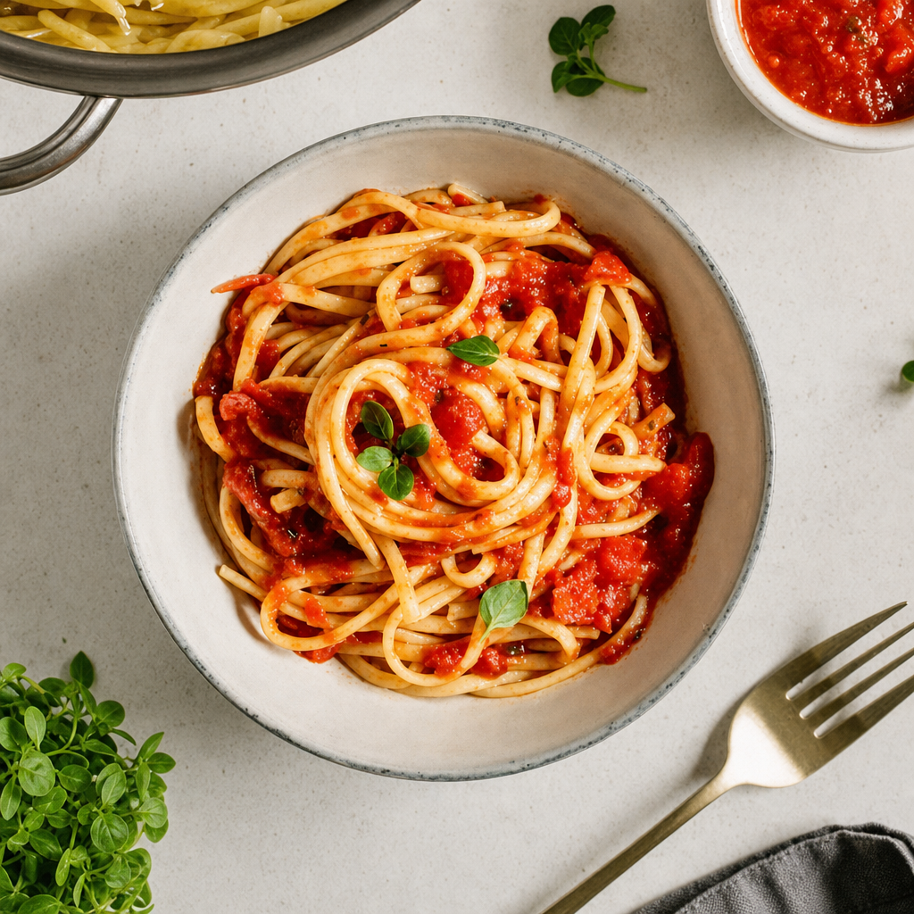 Pasta with Marinara Sauce.