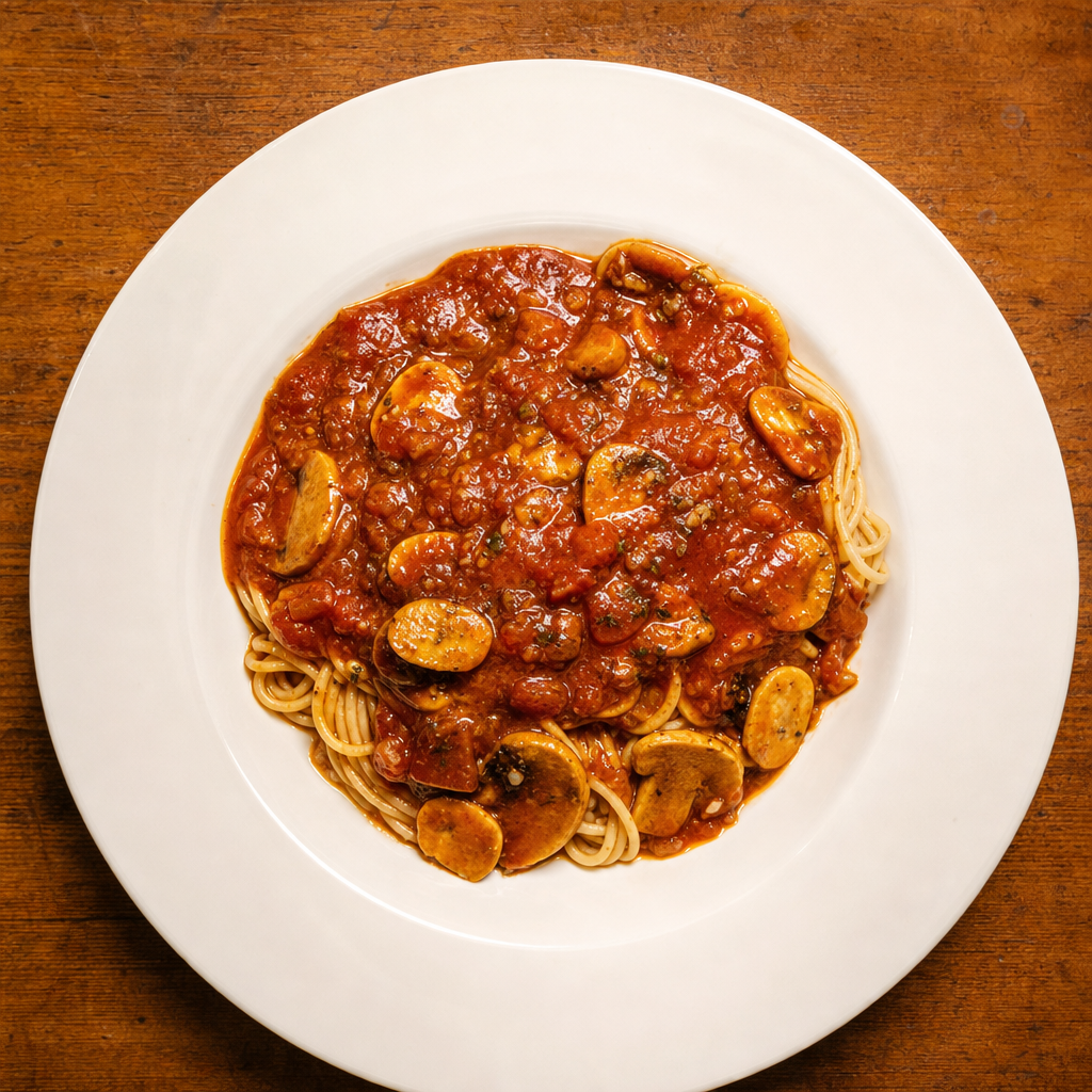 Pasta with Mushroom Sauce.