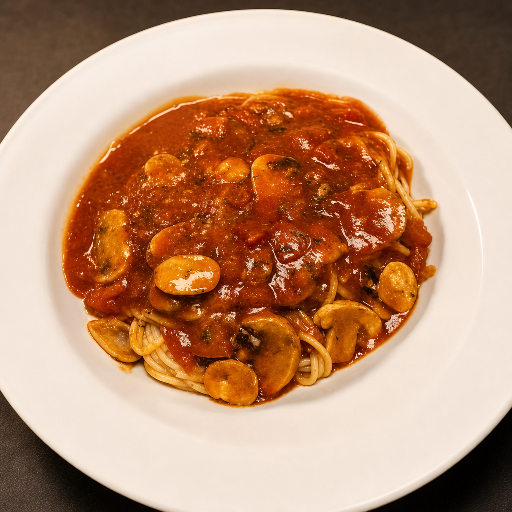 Pasta with Mushroom Sauce Lunch.