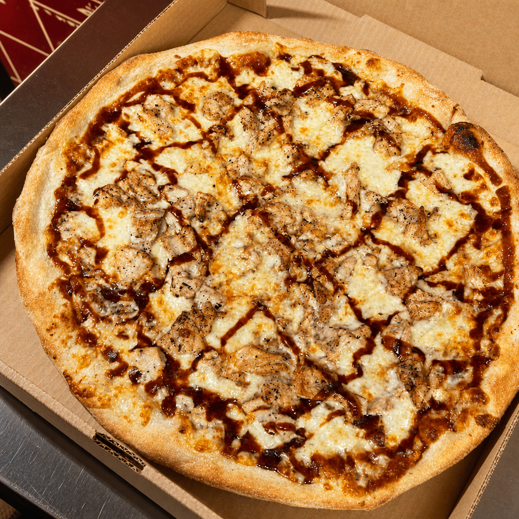 Chicken BBQ Pizza.