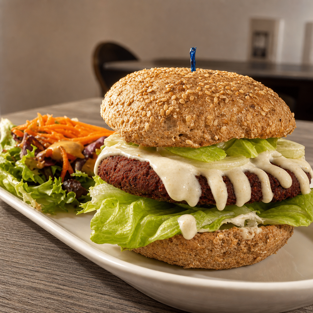 Lentil & Beet Burger.