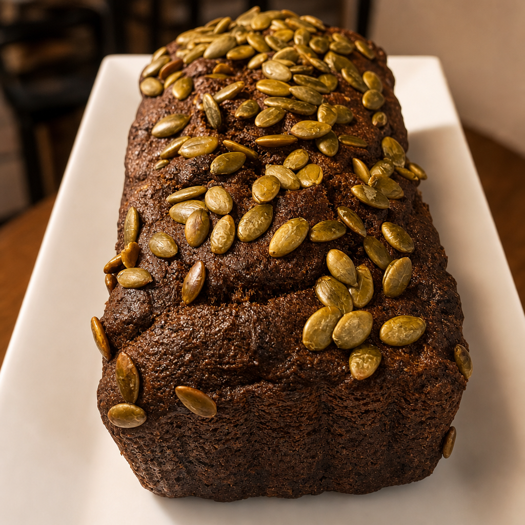 Vegan pumpkin bread loaf.
