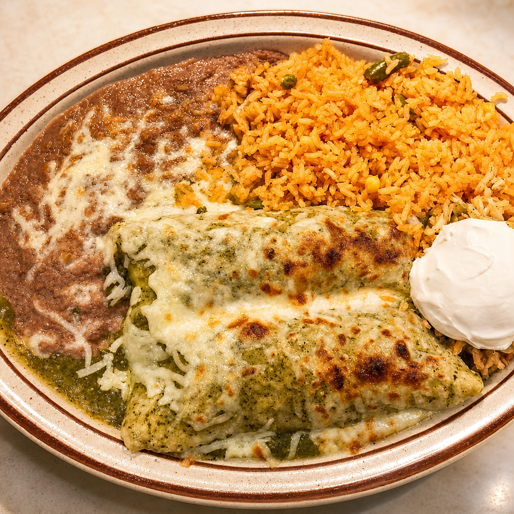 Enchiladas verdes.