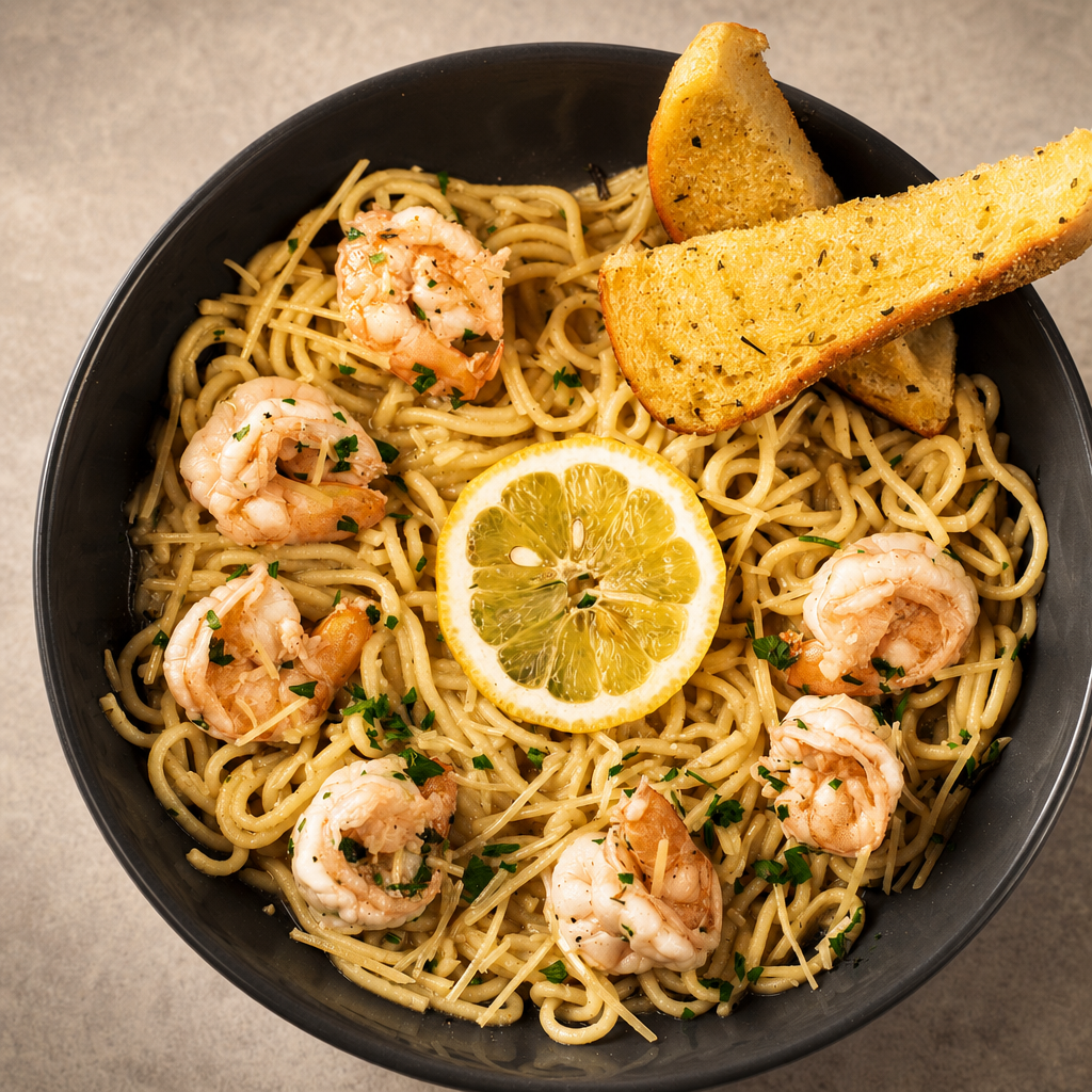Shrimp Scampi Pasta.
