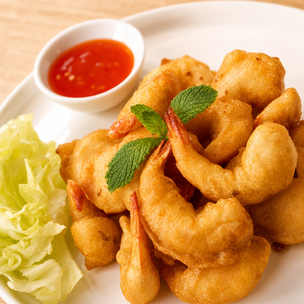 Fried Shrimp with Fries.