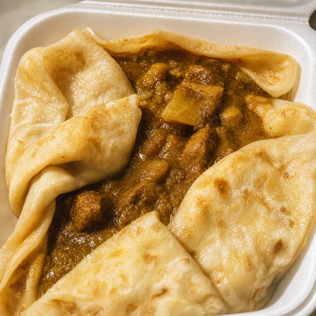 Goat Curry with Roti.