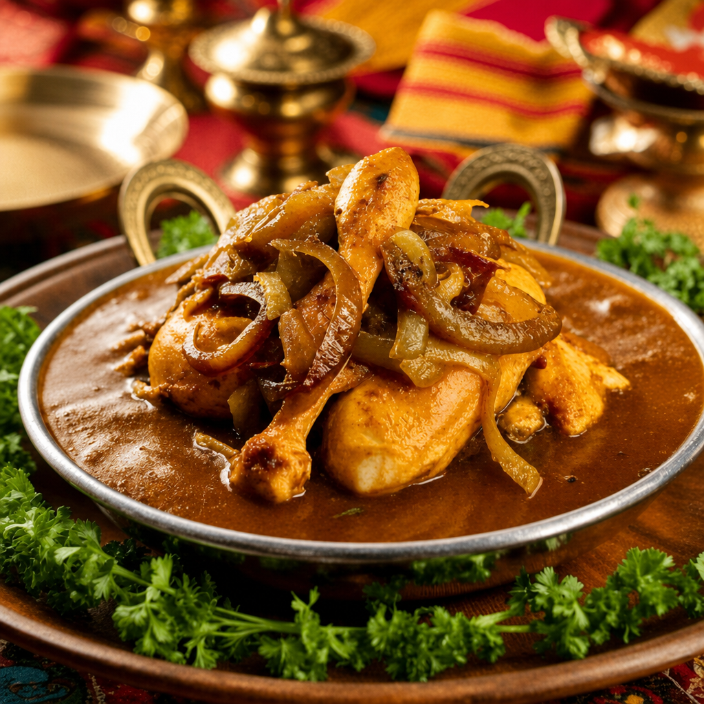 Brown Stew Chicken Snack.