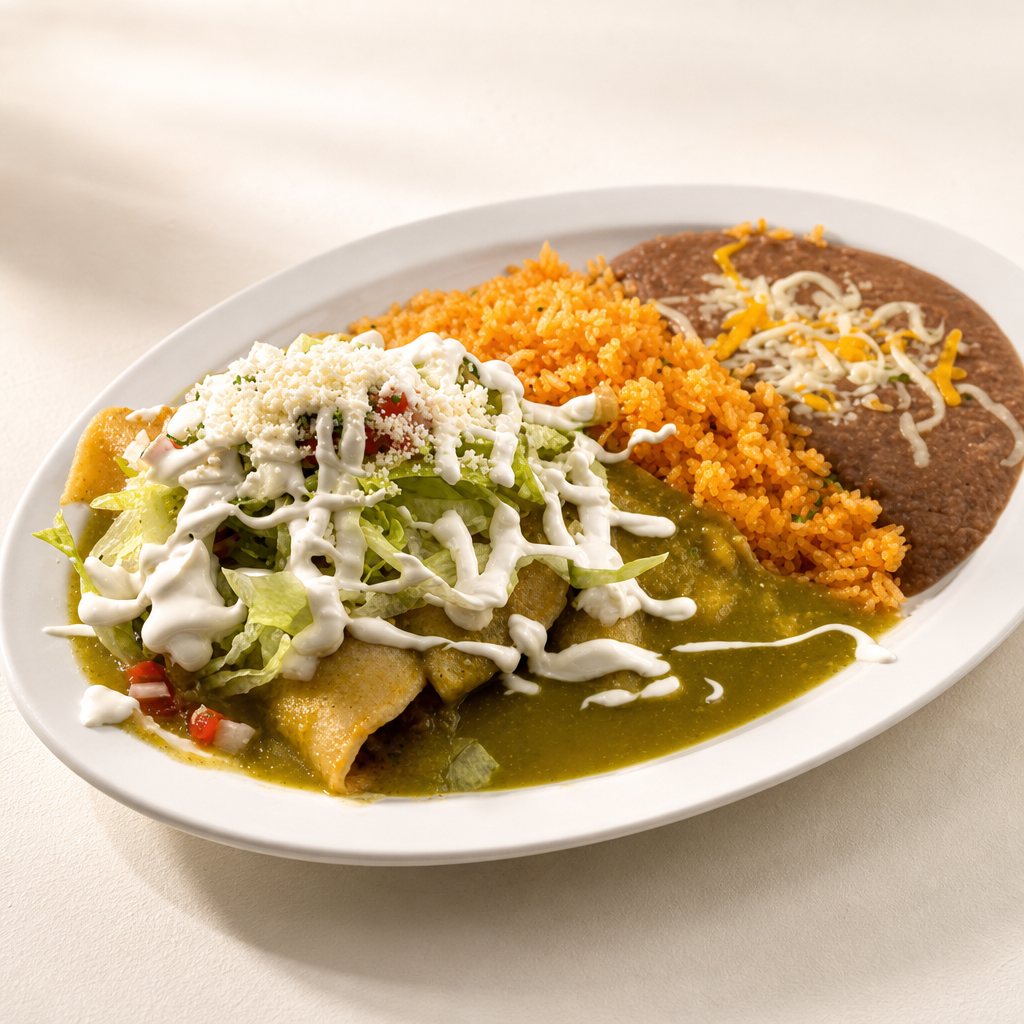 Chicken Enchiladas Plate.