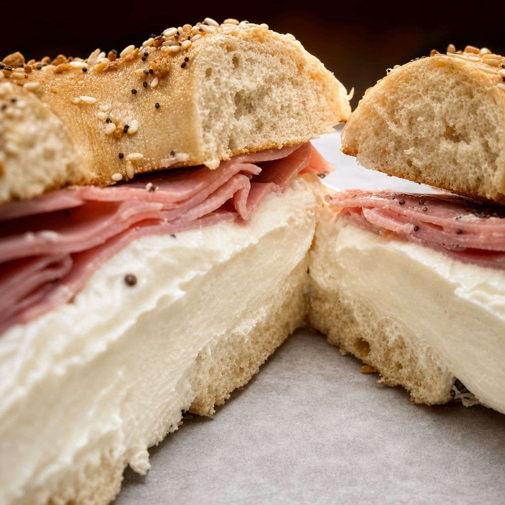 Bagel with Ham & Cream Cheese