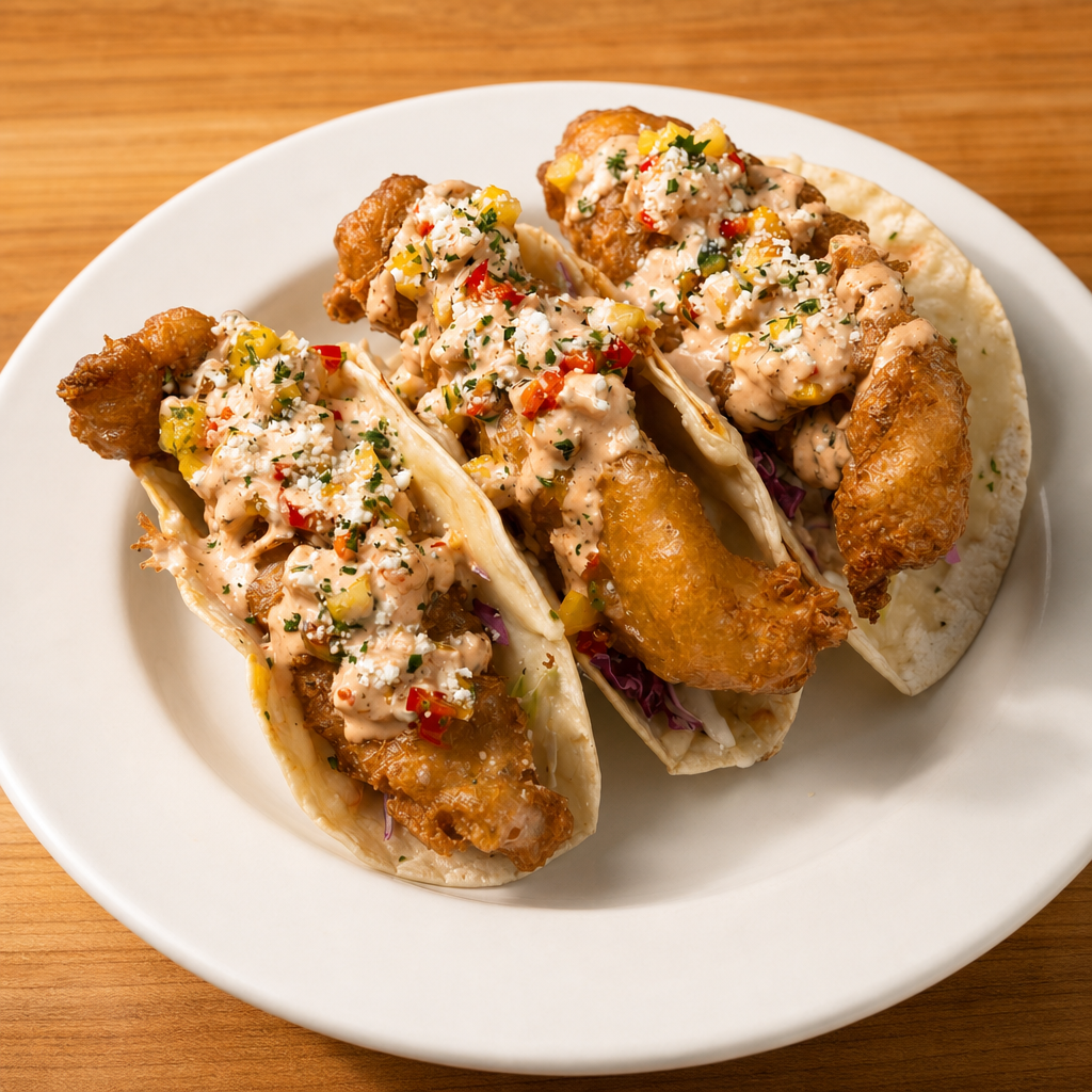 Baja Bourbon Fish Tacos