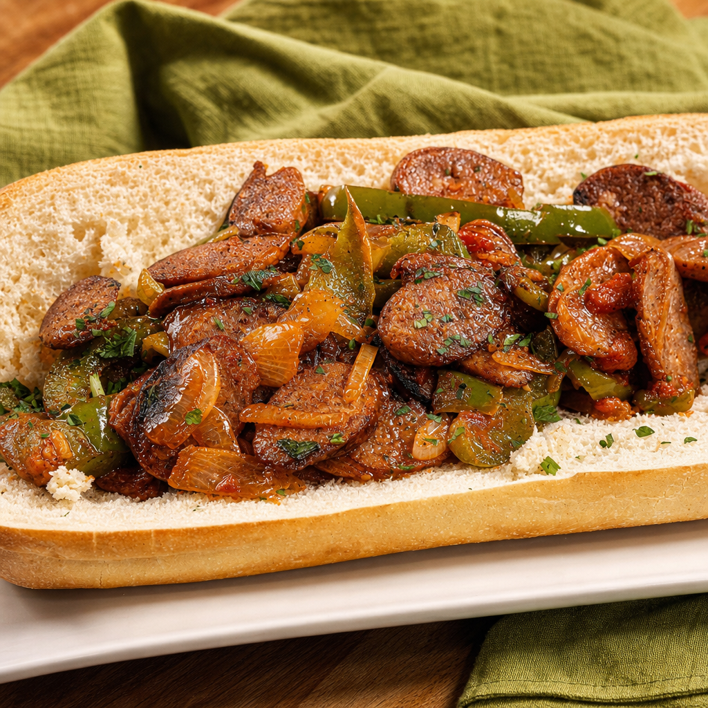 Sausage & Peppers Sandwich.