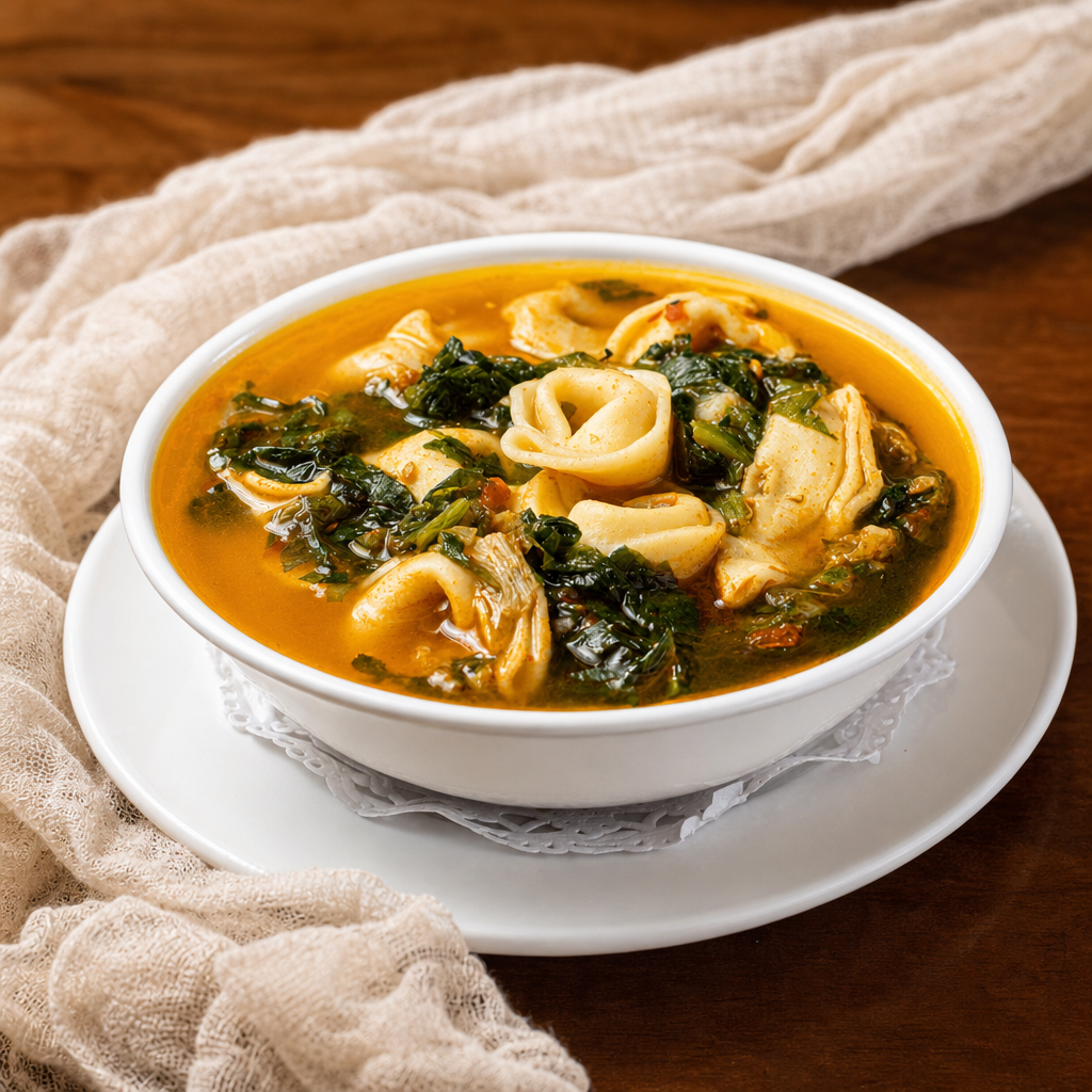 Tortellini Escarole Soup.