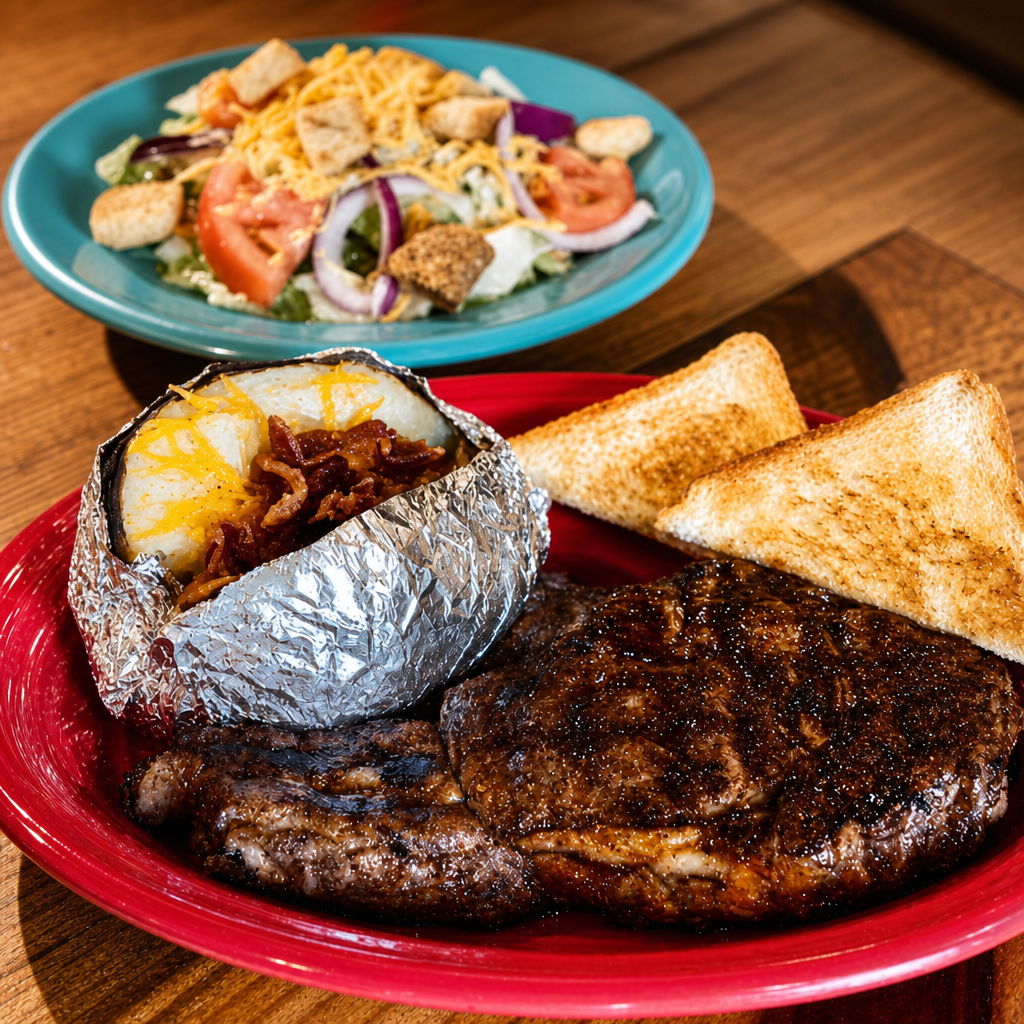 Ribeye & Shrimp.