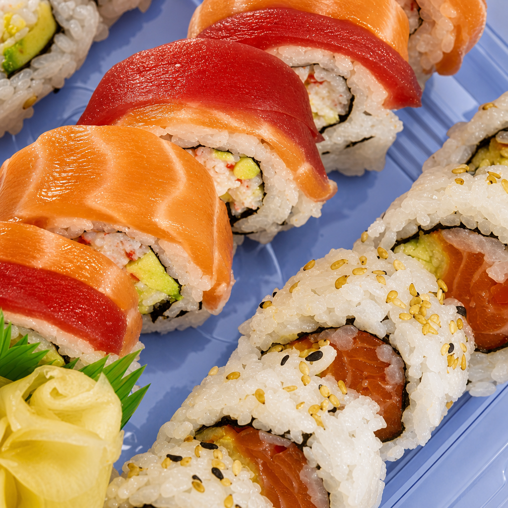 <Rainbow Roll & Spicy Roll Combo * $22.